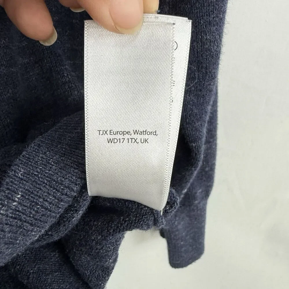 Porter & Ash Henley Sweater Mens Size M Blue Long Sleeve Casual Preppy